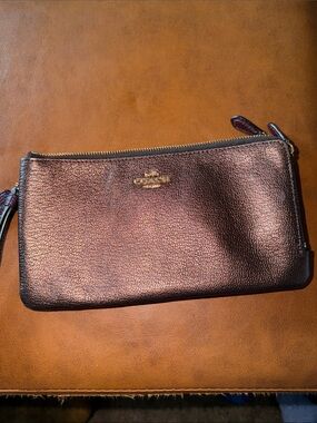 Coach Burgundy Wristlet Dual Zipper